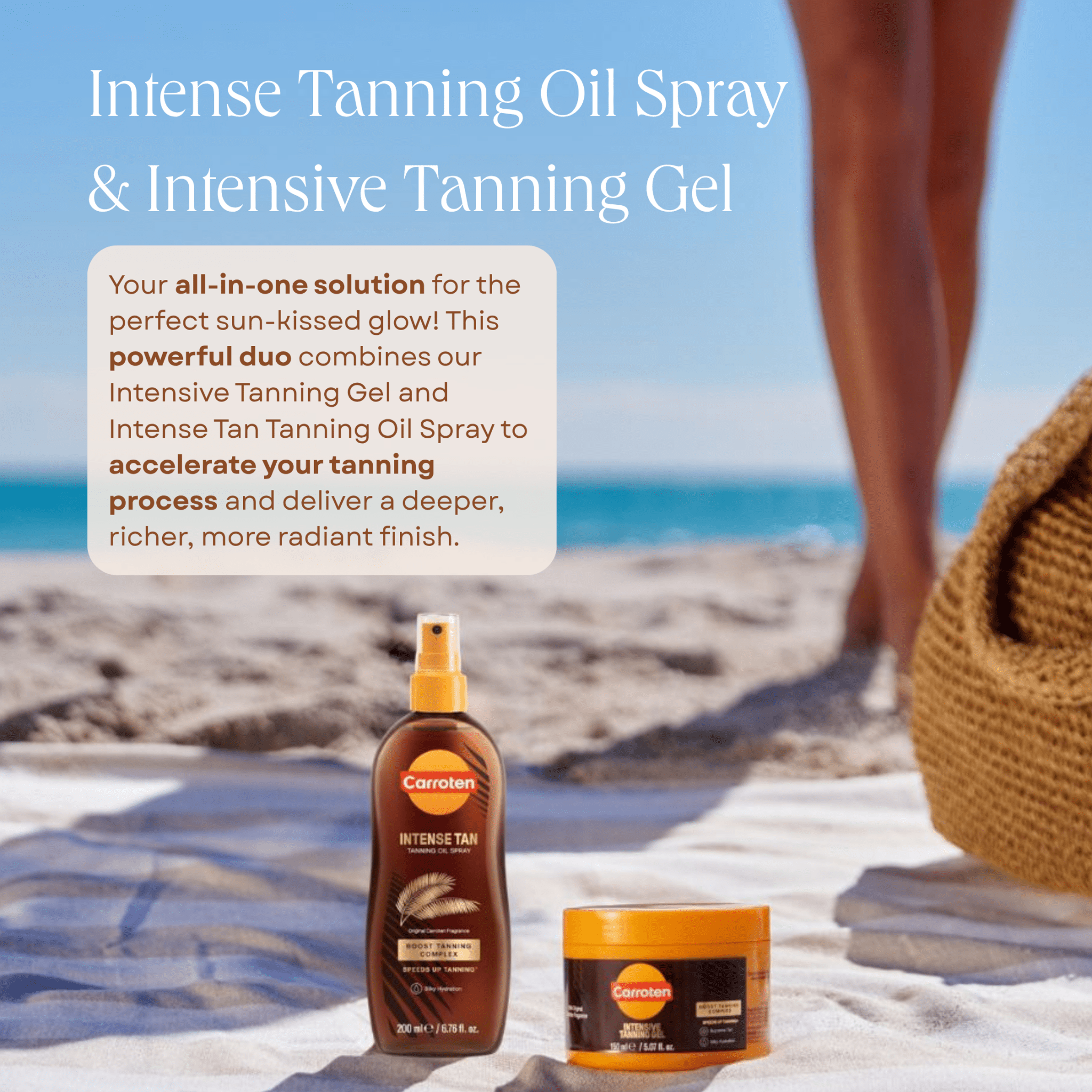 Carroten Intense Tanning Oil Spray + Intensive Tanning Gel Bundle - Carroten
