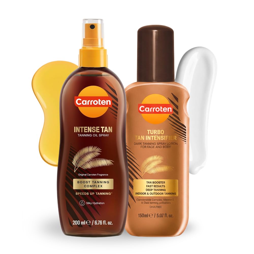 Carroten Turbo Tan Intensifier + Intense Tan Tanning Oil Spray Duo - Carroten