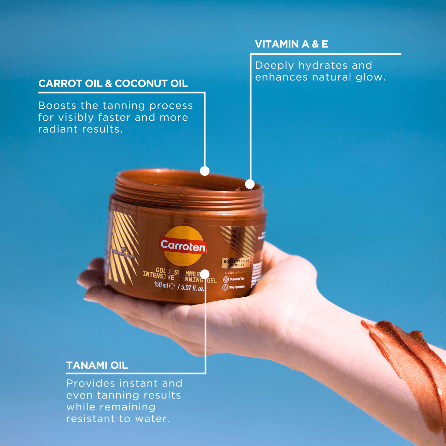 Gold Shimmer Intensive Tanning Gel - Carroten
