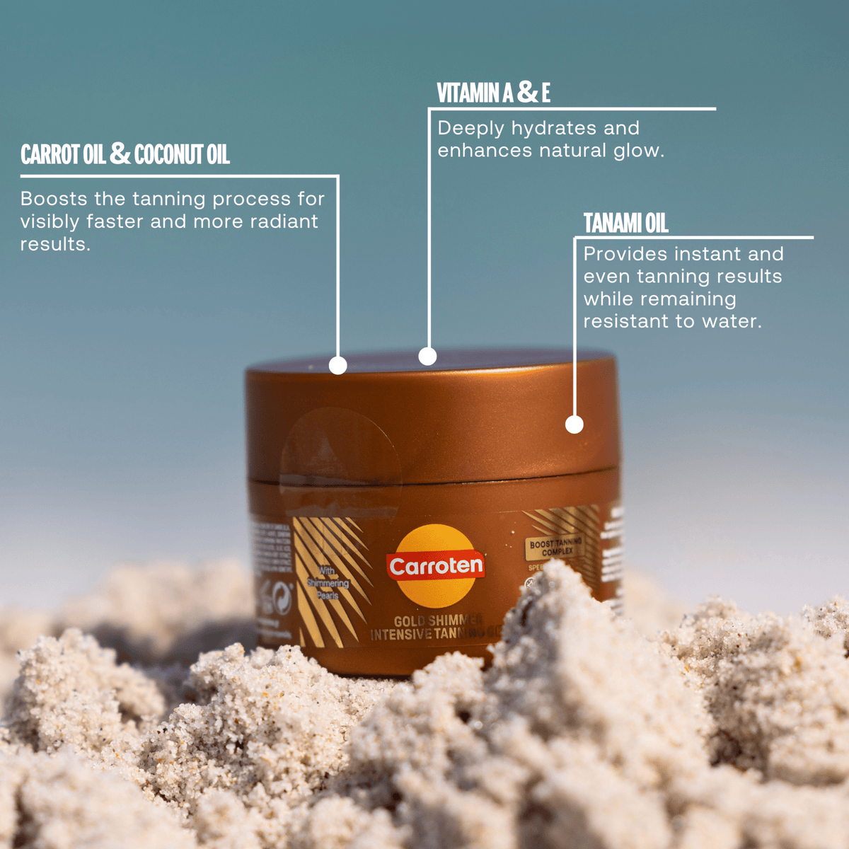 Mini Gold Shimmer Tanning Gel - Carroten