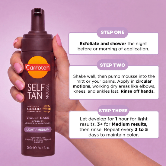 Self Tan Mousse Violet Base - Carroten